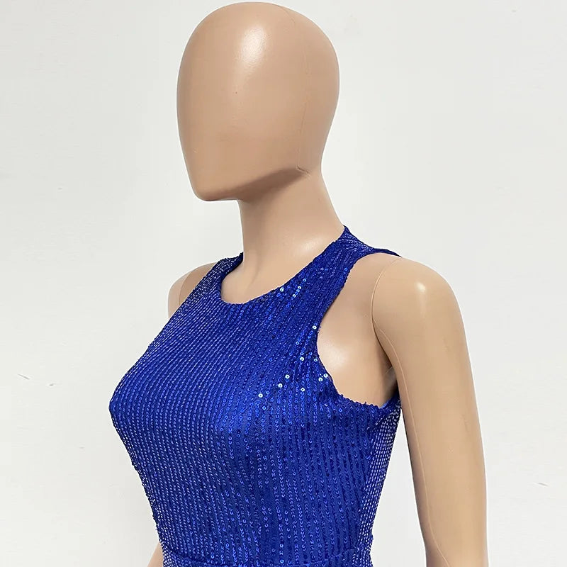 Elegant Shimmering Sequin Club Party Jumpsuit for Women
