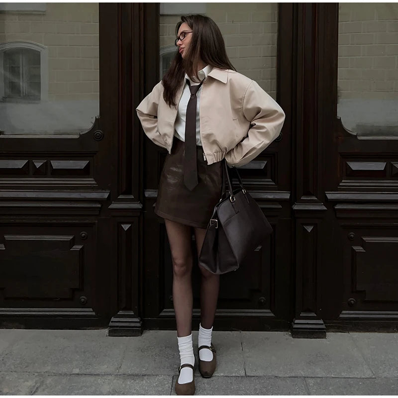 Autumn Zip Jacket And Shorts Set