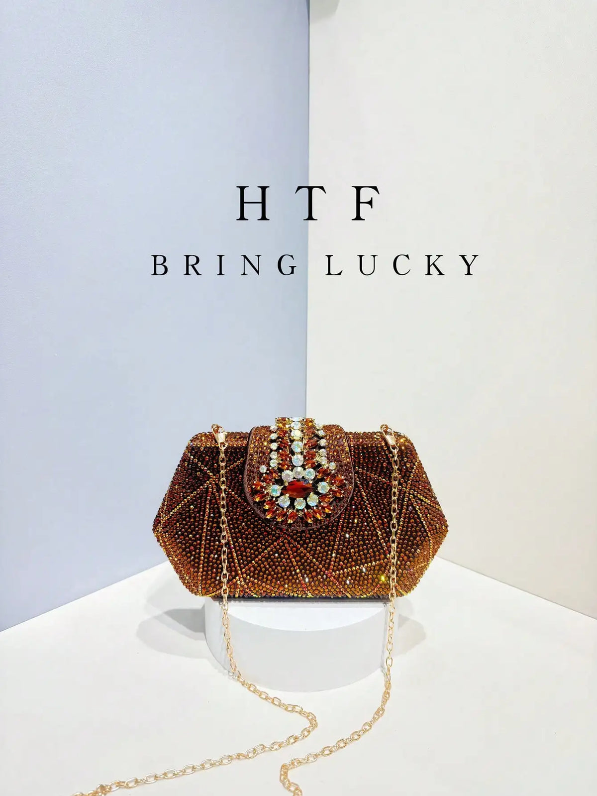 Rhinestone Clutch Shoulder Bag with Chain for Women
