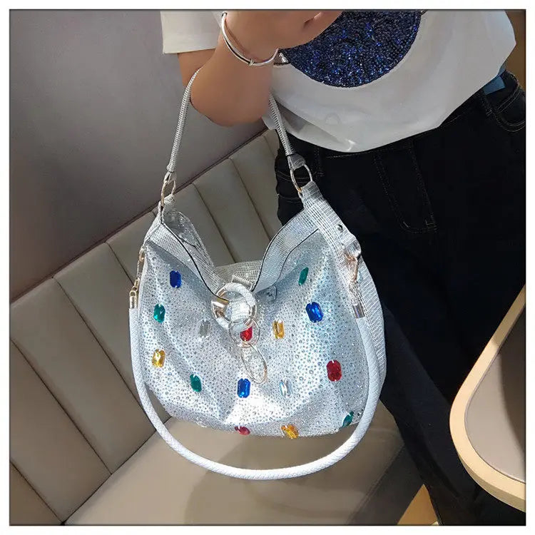 Genuine Leather Crossbody Bucket Bag with Large Capacity for Women