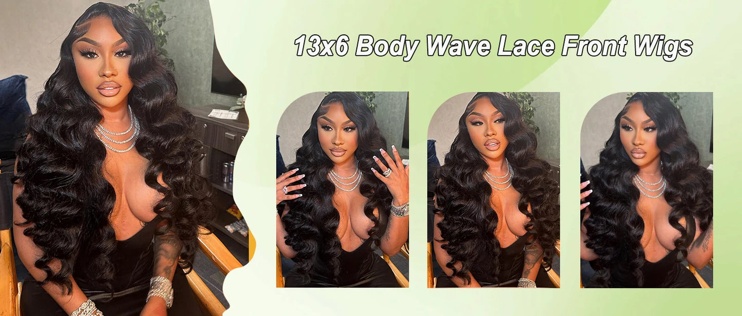 Lace Front Body Wave Glueless Human Hair Wig for Women