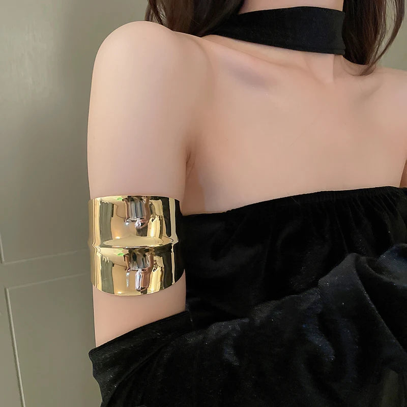 Layered Geometric Metal Cuff Bracelet