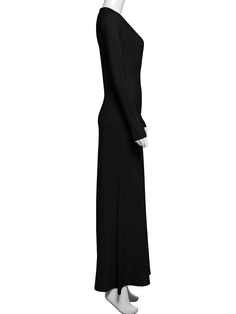 V Neck Body Shaping Maxi Dress