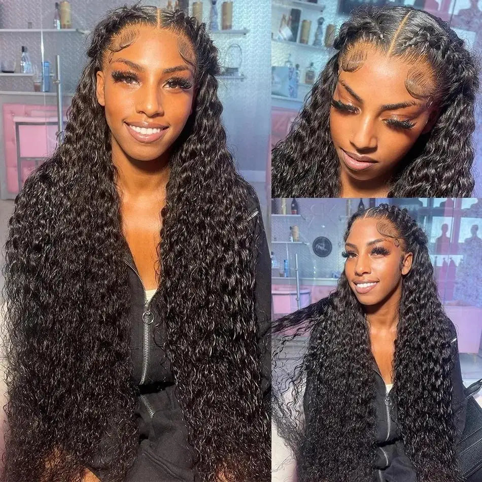 Natural Deep Wave Lace Frontal Human Hair Wig For Women