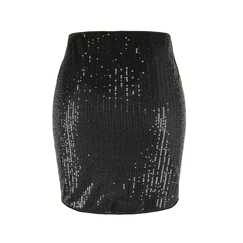 Sequined High-Waisted Mini Skirt