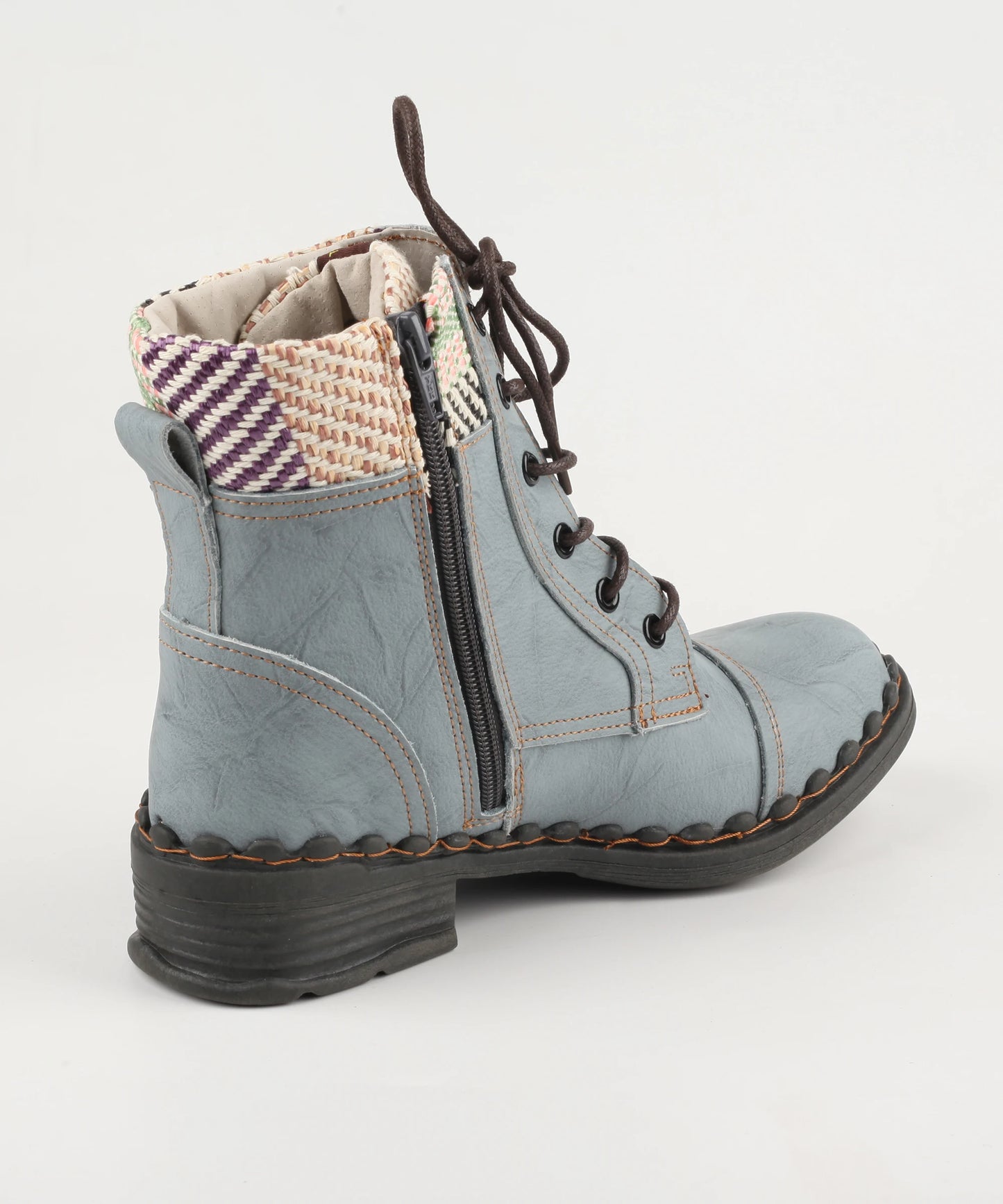 Genuine Leather Patchwork Ankle Boots