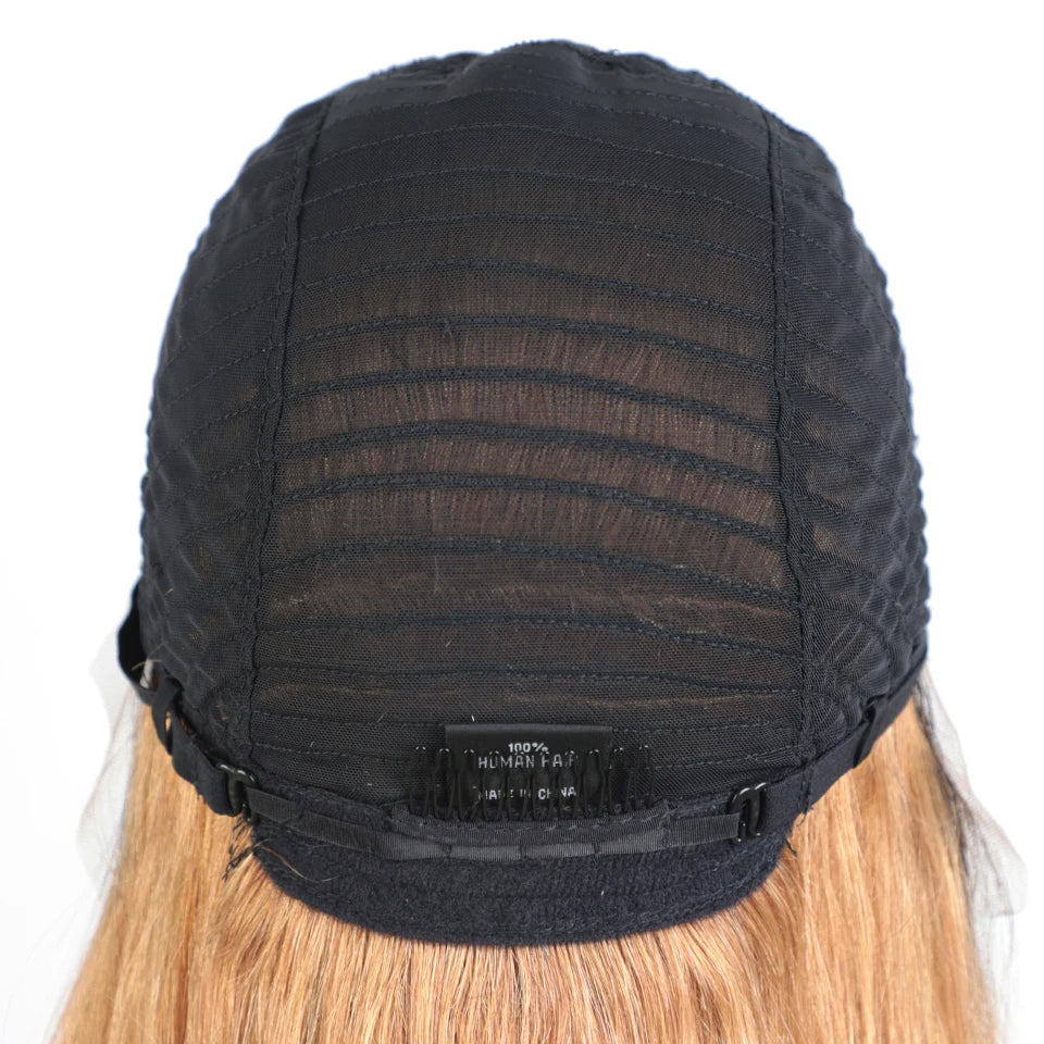 Short Straight Highlight Blonde Lace Front Bob Wig for Women
