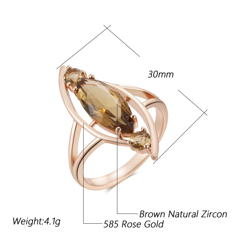 Rose Gold Plated Zircon Statement Ring