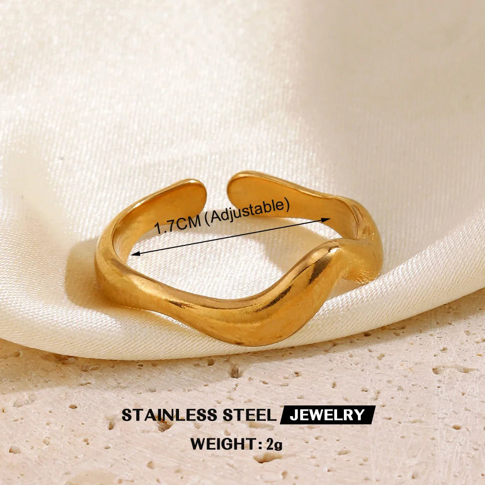 Open Heart Stainless Steel Ring
