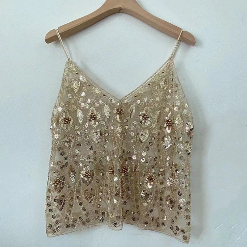 Festival Sparkle See Through Sequin Camisole for Women