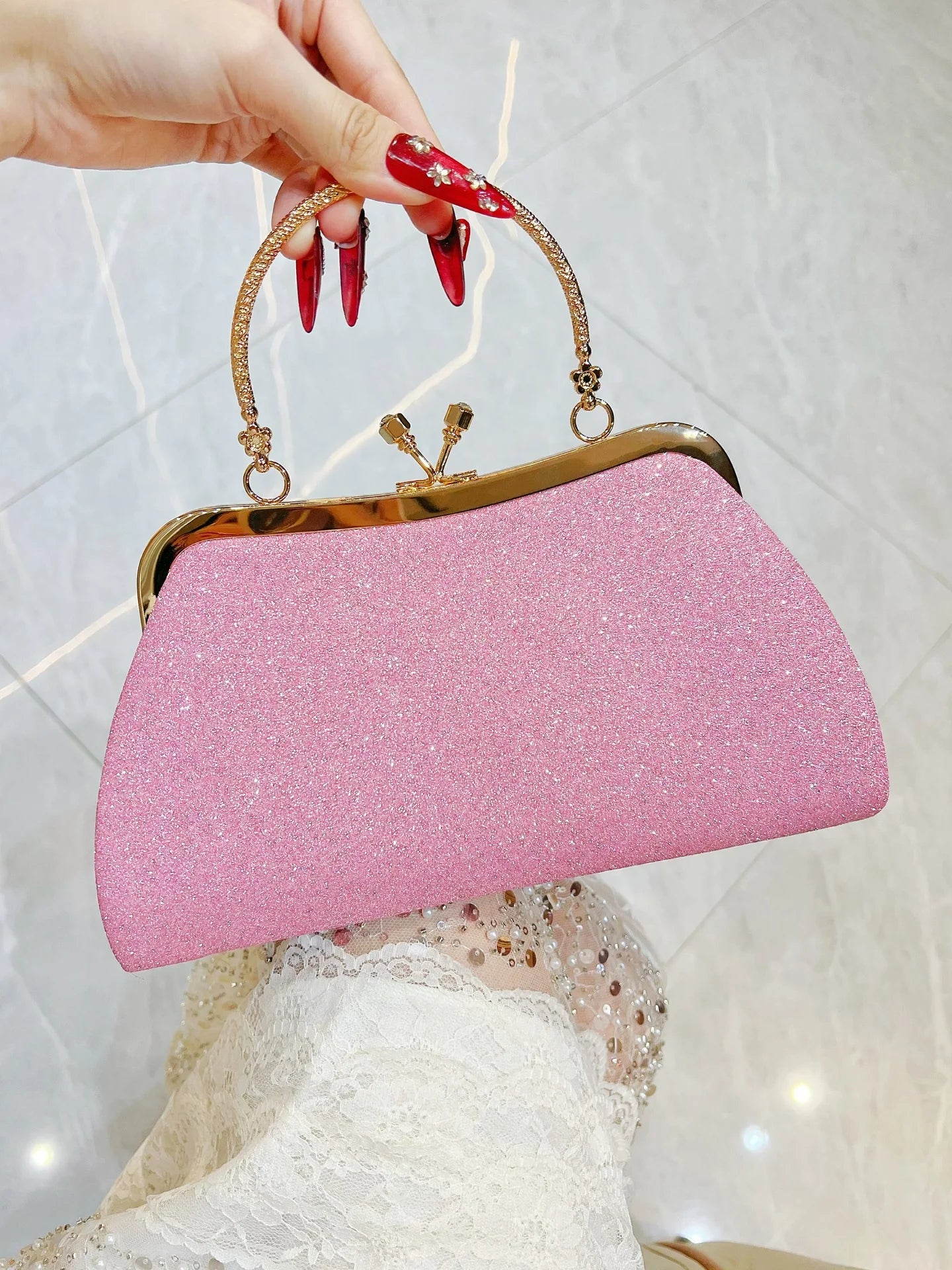 New Dinner Handbag Sequined Diamond Dinner Party Women's Handbag Luxury Brand Fashion Trend Women's Shoulder Crossbody Bag