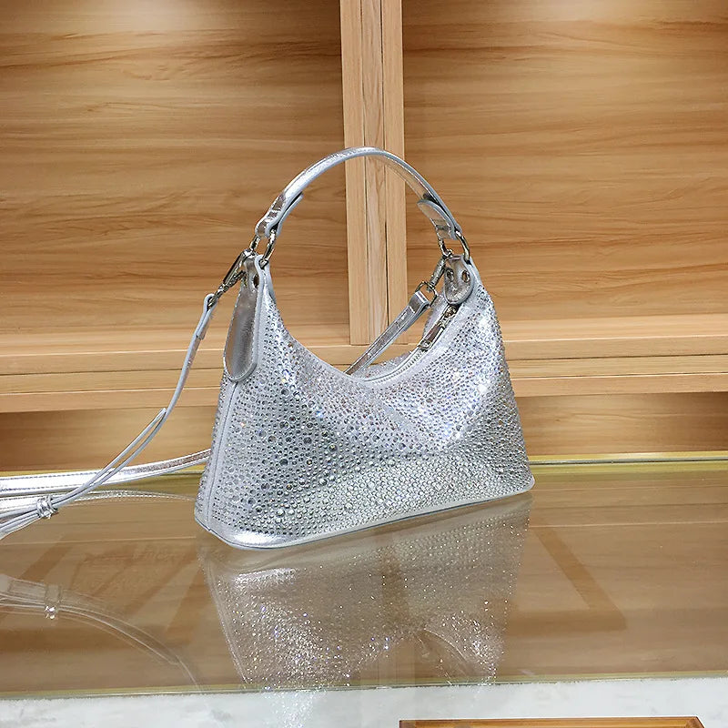 Large Capacity Rhinestone Evening Handbag for Women