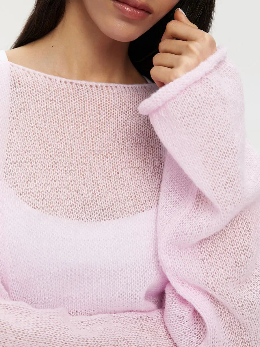Sheer Hollow Knit Sweater
