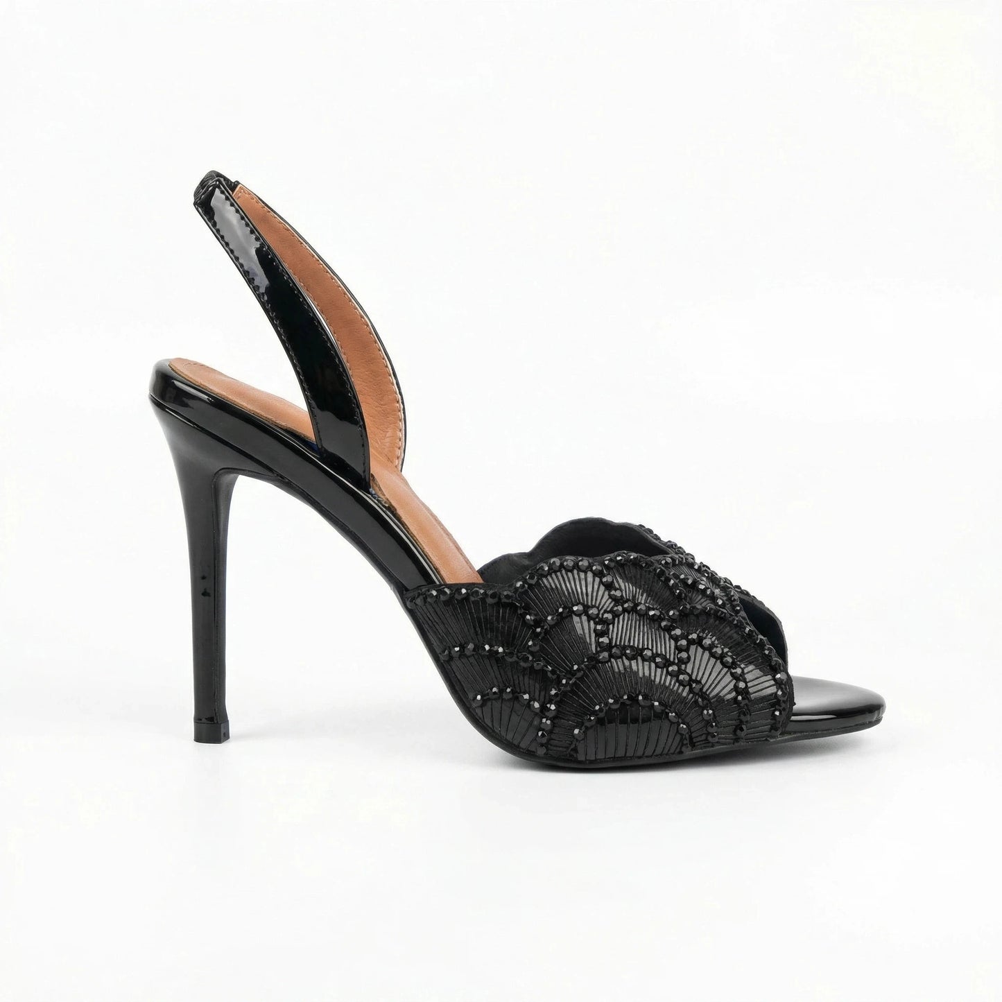 Luxurious Sparkling Fish Mouth Strap Sandals for Women