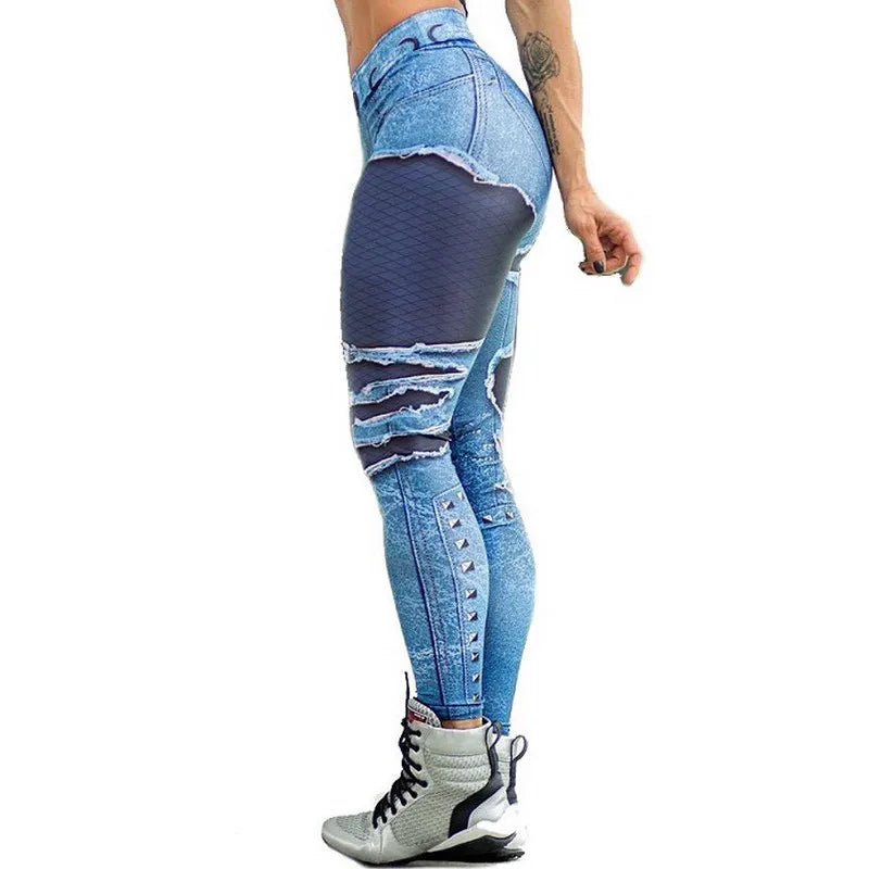 Plus Size Seamless Denim Leggings