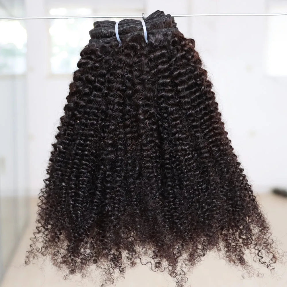 Afro Kinky Curly Human Hair Weave Extensions for Women