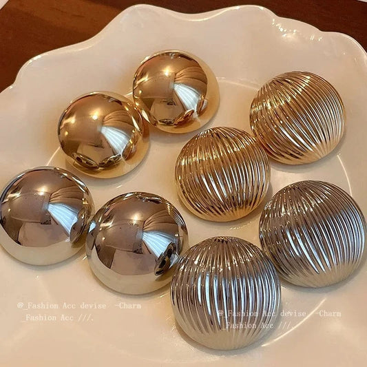Metal Round Earrings Exaggerated Fashionable Style Geometric Jewelry Wholesale Girl