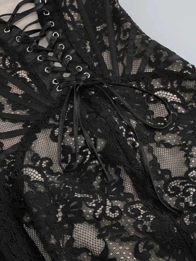 Lace Patchwork Corset Dress