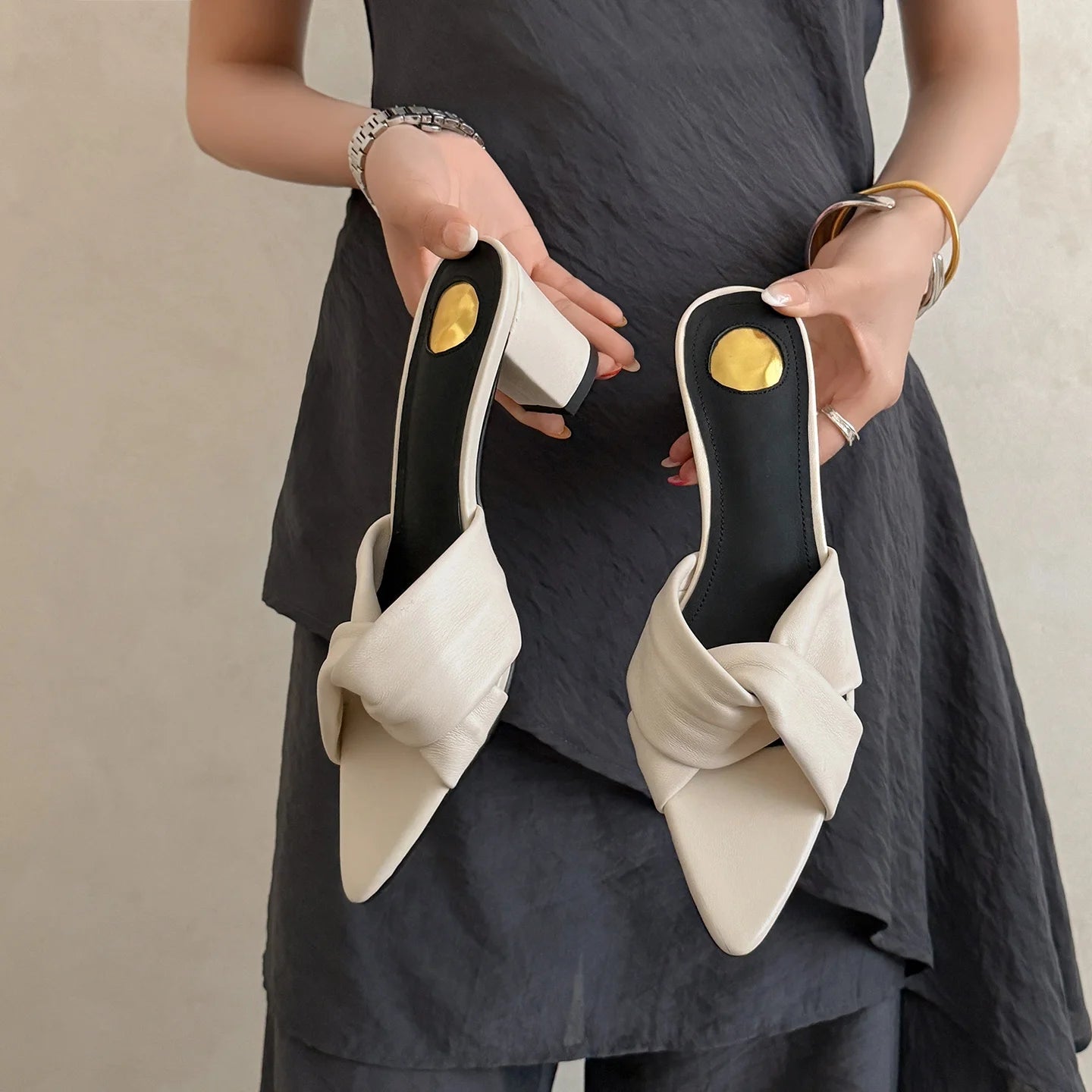 Genuine Leather Back Strap Summer Sandals for Women