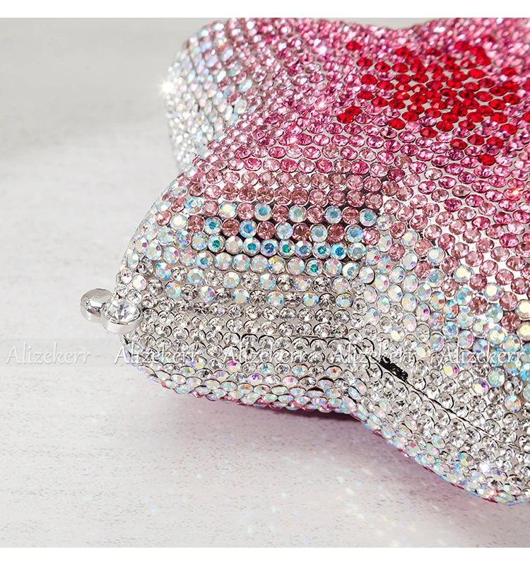 Alizekerr Star Shaped Crystal Evening Bags Women Boutique Gorgeous Sparkling Rhinestone Mini Metal Clutch Purses Wedding Party