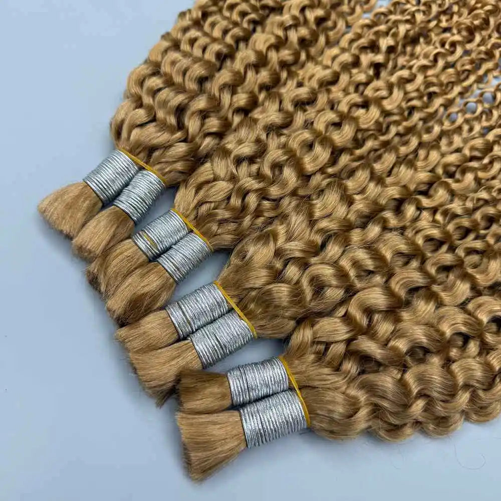 Honey Blonde Deep Wave Human Hair Braiding Extensions for Women