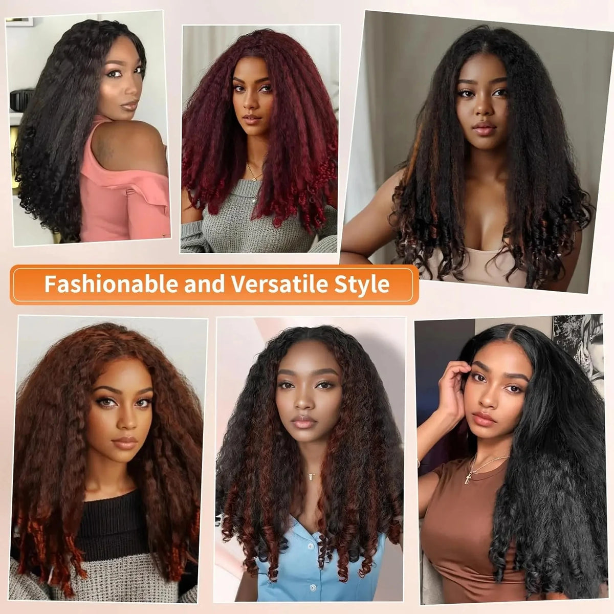 Kinky Straight Crochet Human Hair Extensions for Women