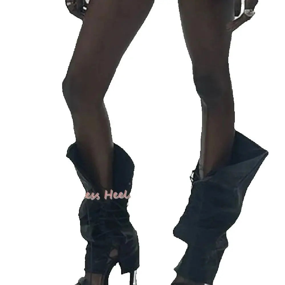 Open Toe Knee High Boots With Thin Heels for Women