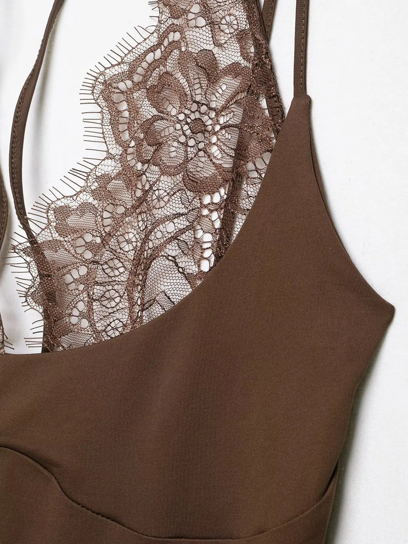 Elegant Lace Backless Spaghetti Strap Bodysuit for Women