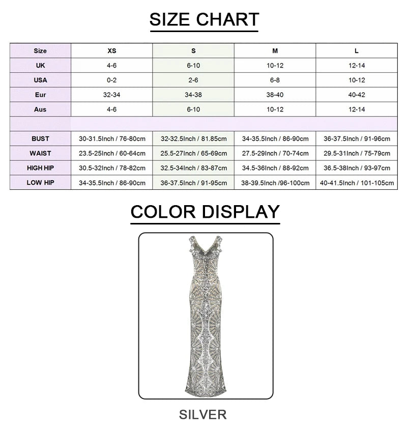 Sequined Ruffle Maxi Slip Dress with V Neck for Women