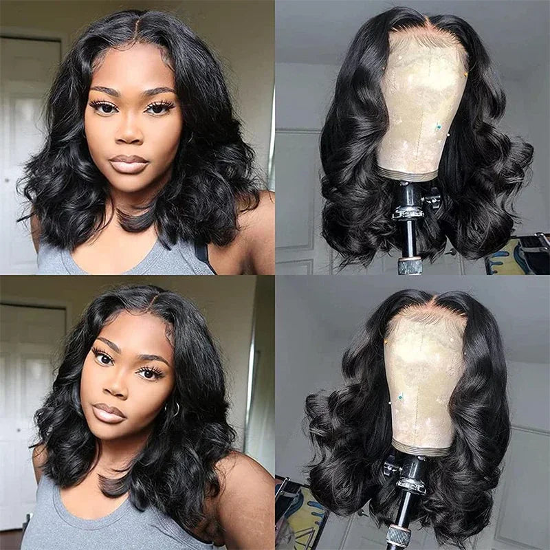 Short Natural Body Wave Lace Front Bob Wig for Women