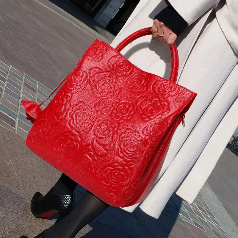Elegant Camellia Tote Bag With Large Capacity for Women