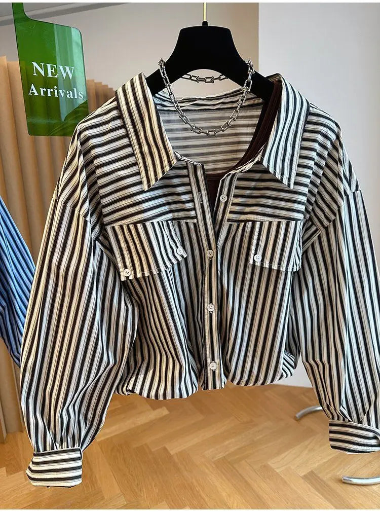 Loose Striped Spliced Lightweight Polyester Tank Top for Women