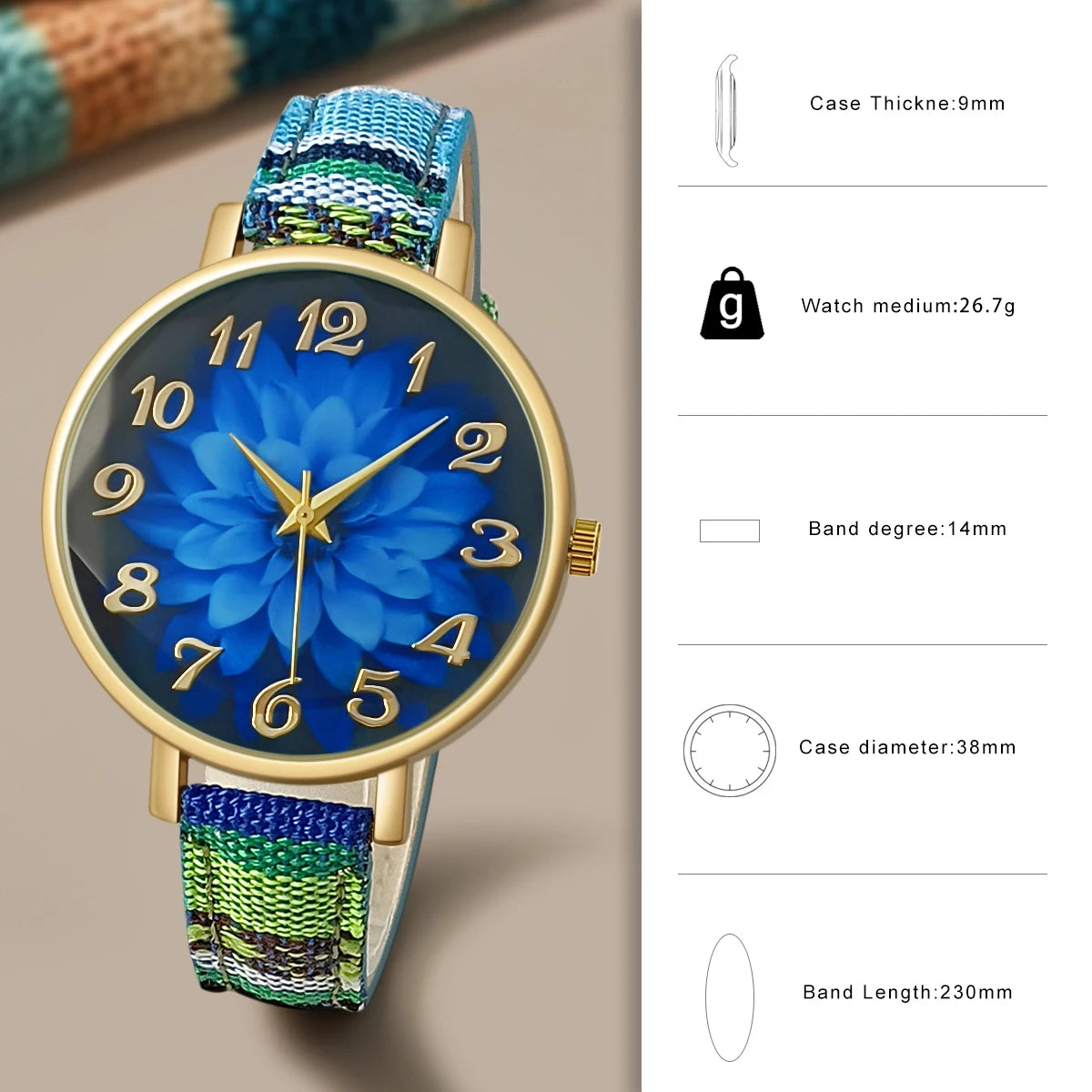 Classic Round Quartz Leather Strap Watch