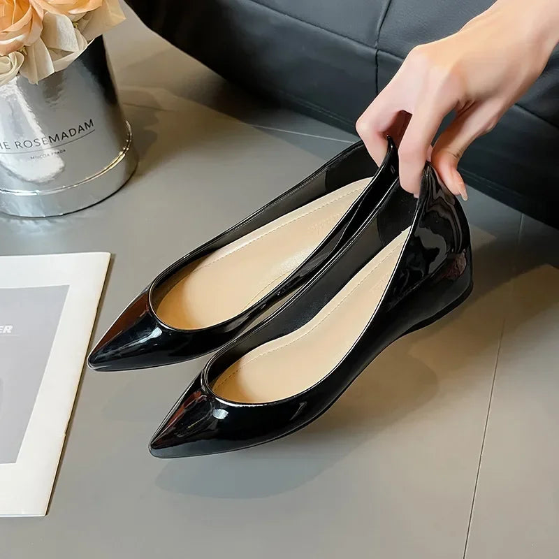 Slip On Pointed Toe Patent Flats