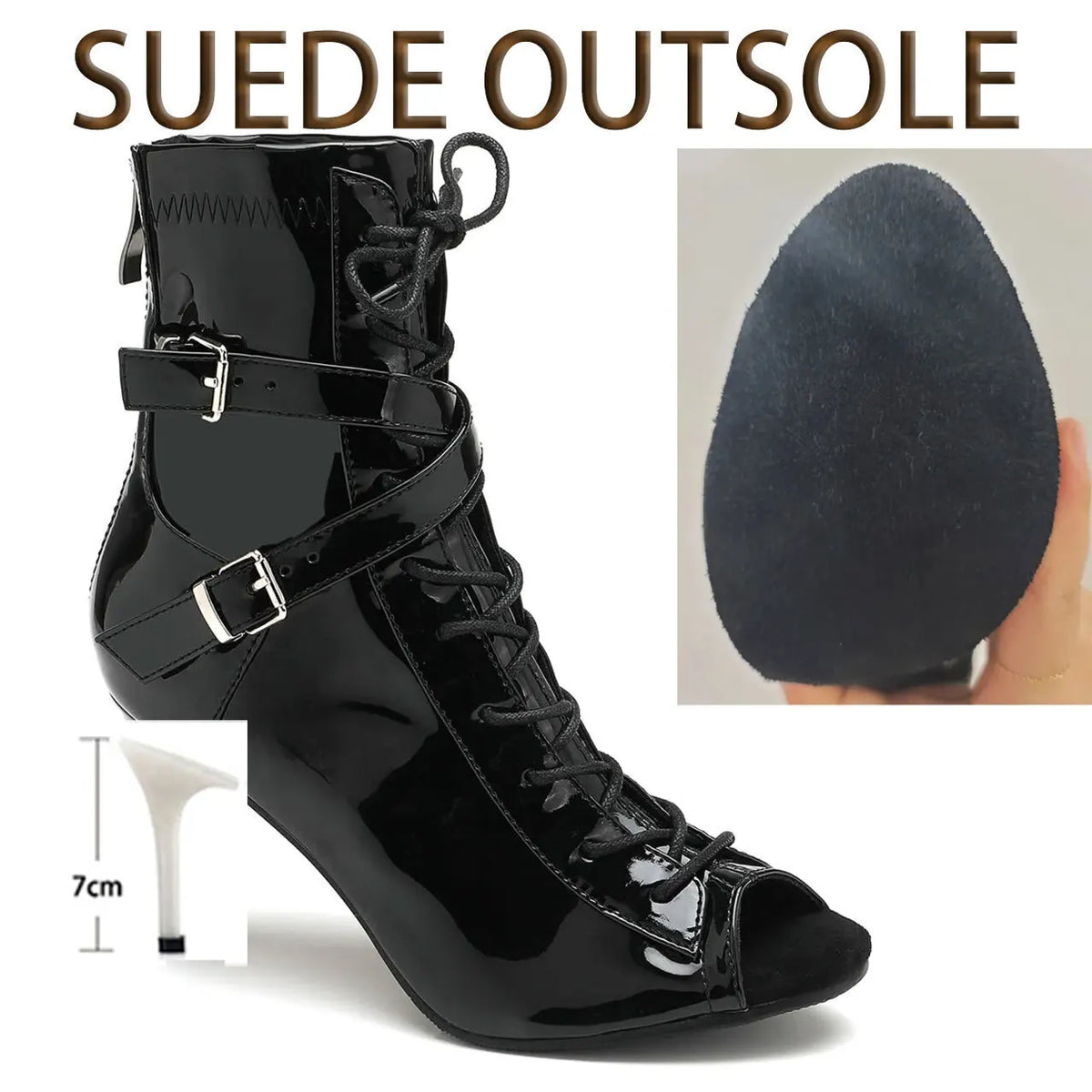Lace Up High Heel Jazz Dance Ankle Boots for Women
