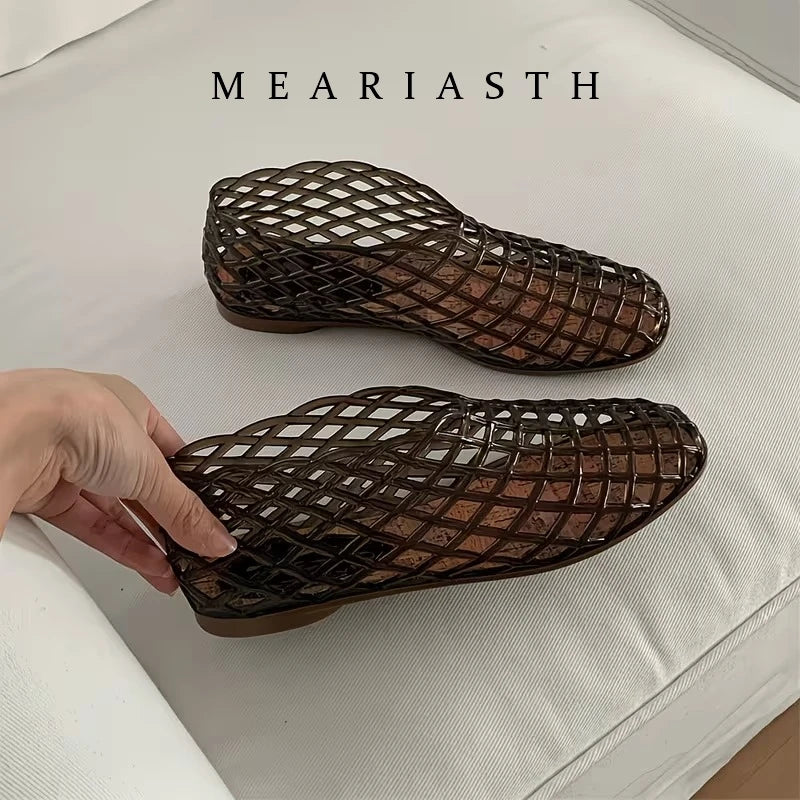 Breathable Hollow Jelly Slip On Casual Flats for Women