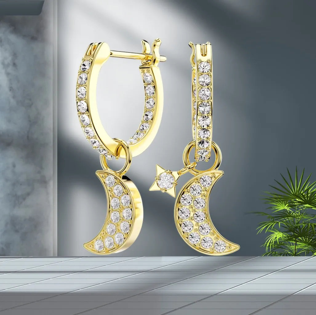 Elegant Silver Crystal Necklace And Earring Set for Women