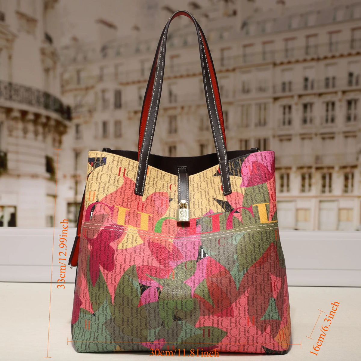 Roomy Printed Bucket Shoulder Bag