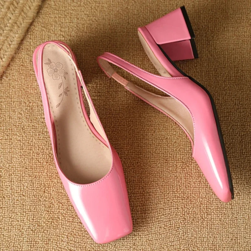 Elegant Bright Green Patent Leather Slingback Pumps for Women