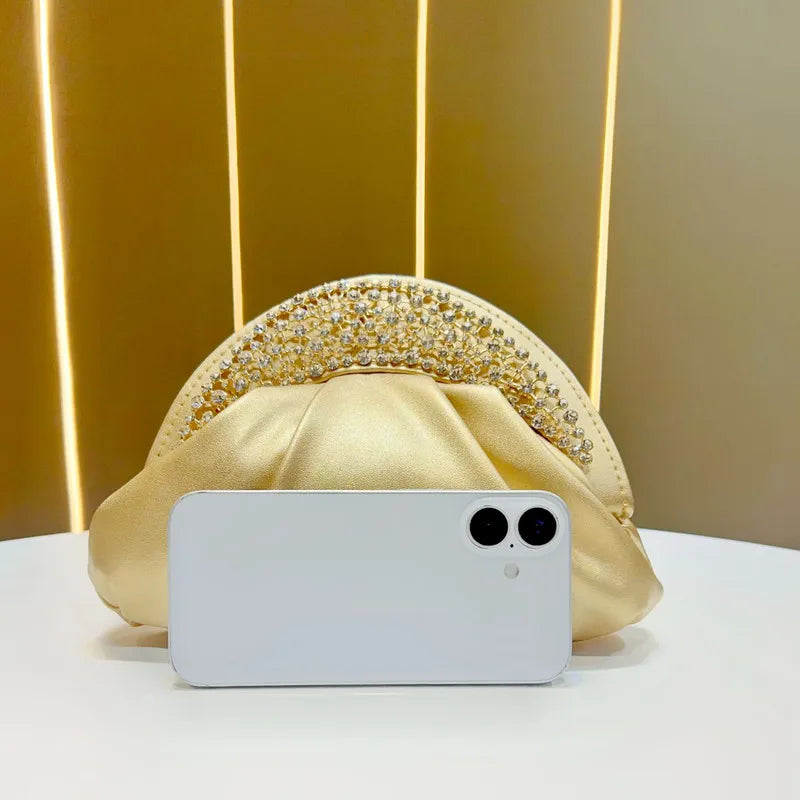 Sequined Chain Clutch Handbag