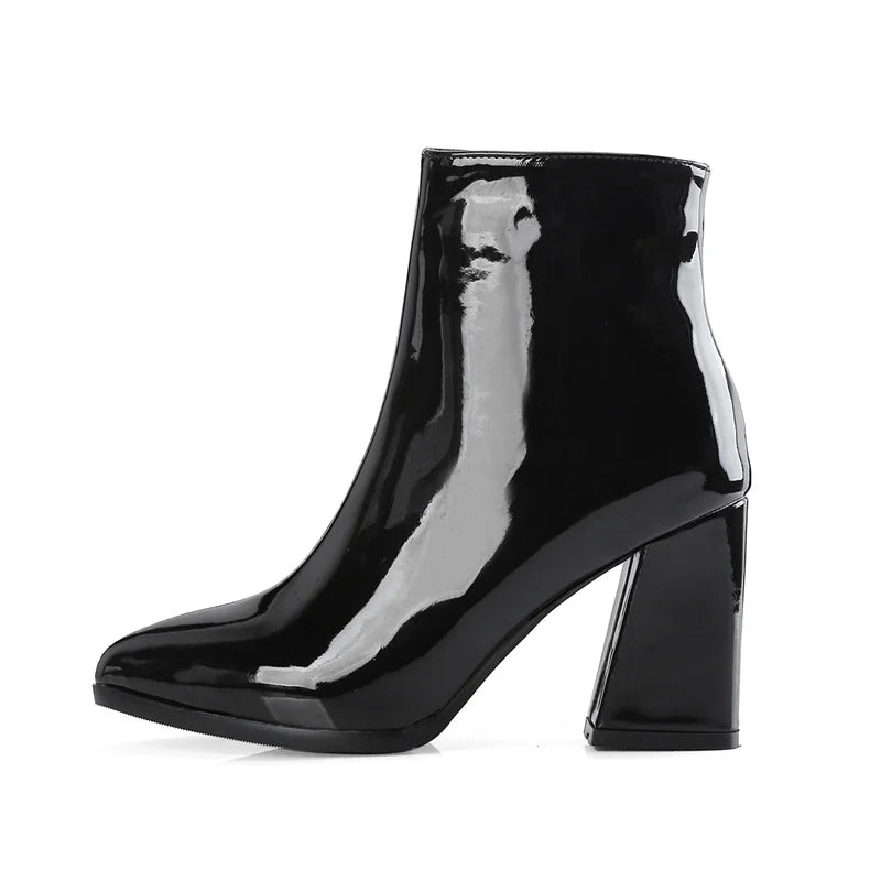 Metallic Silver Pointed Ankle Boots