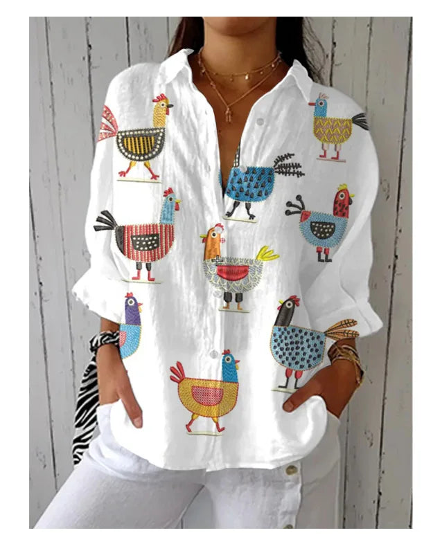 Ditsy Floral Oversized Dropped Shoulder Blouse for Women