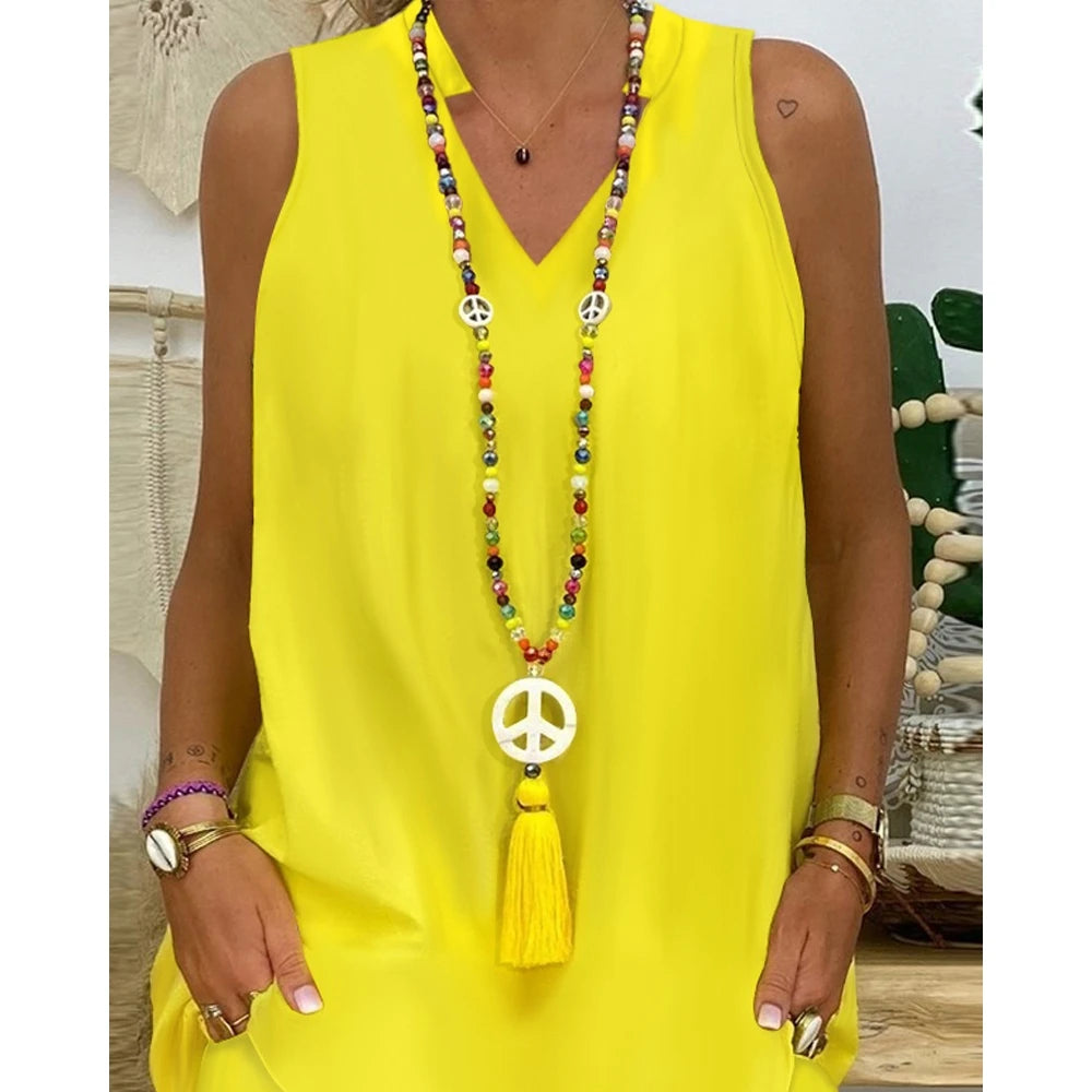Sleeveless V-Neck Top and Shorts Set for Women Casual Solid Outfits Sexy Clothing Pocket Design Summer Fashion