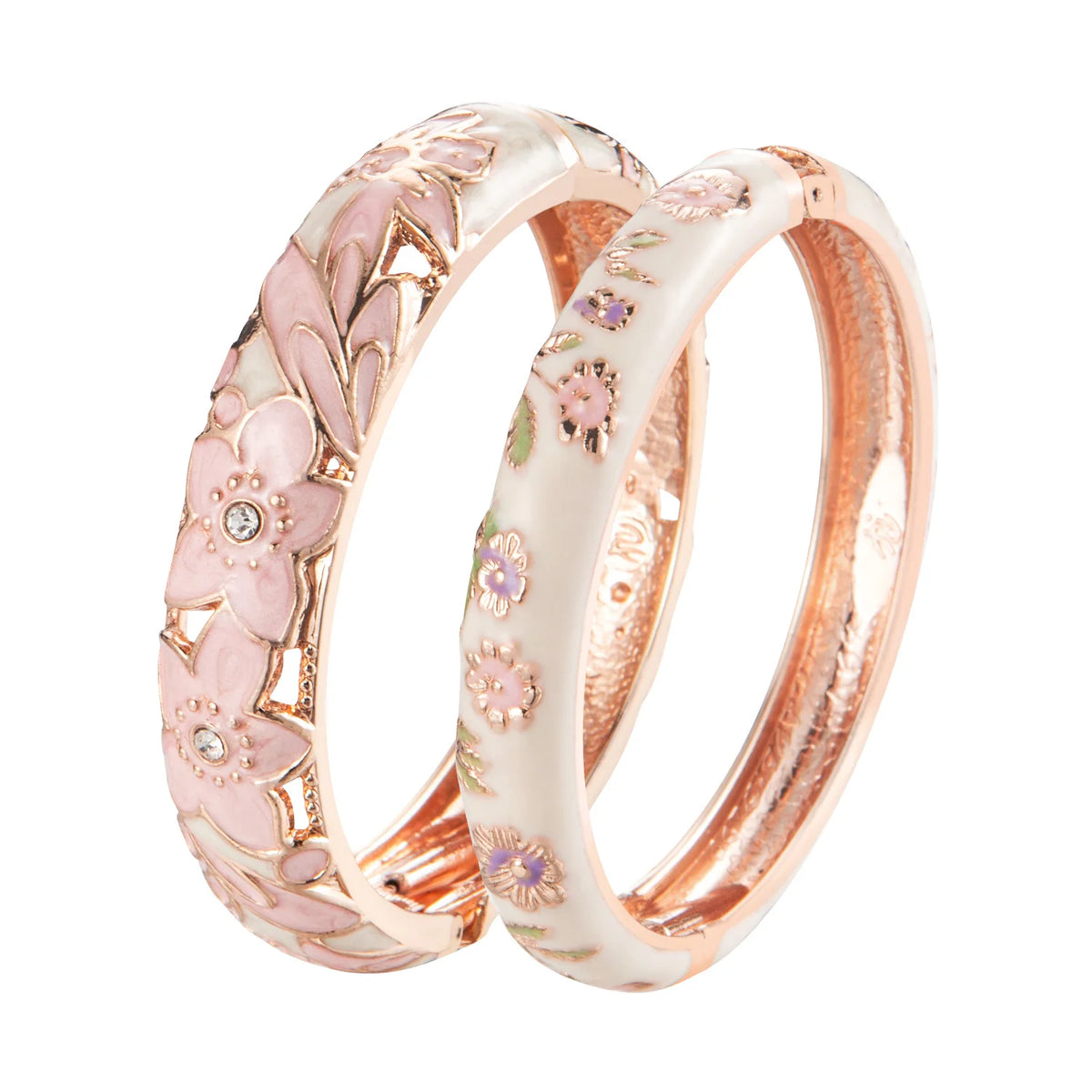 Elegant Double Enamel Cloisonne Bangle Set for Women