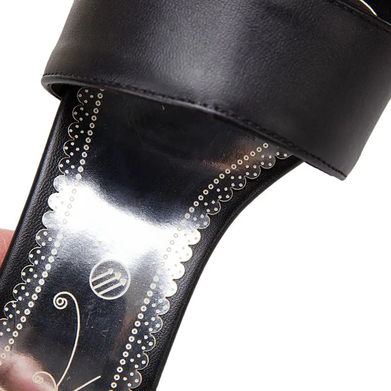 Chunky Platform Sandals with Zipper Buckles for Women