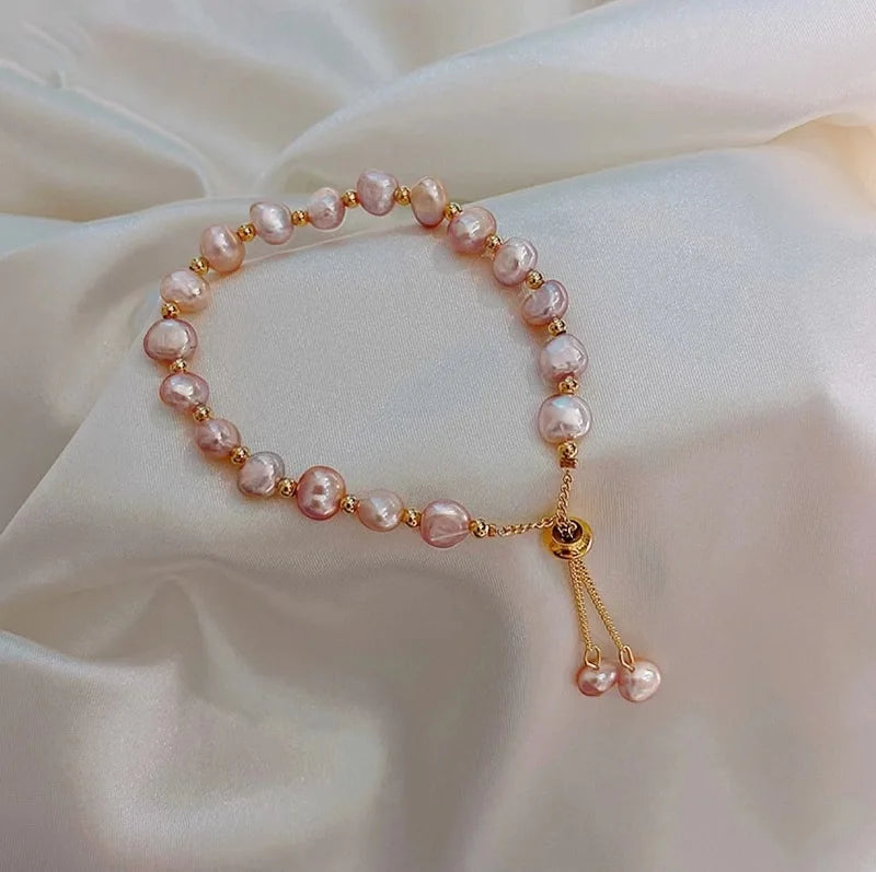 Pearl And Zircon Circle Bracelet