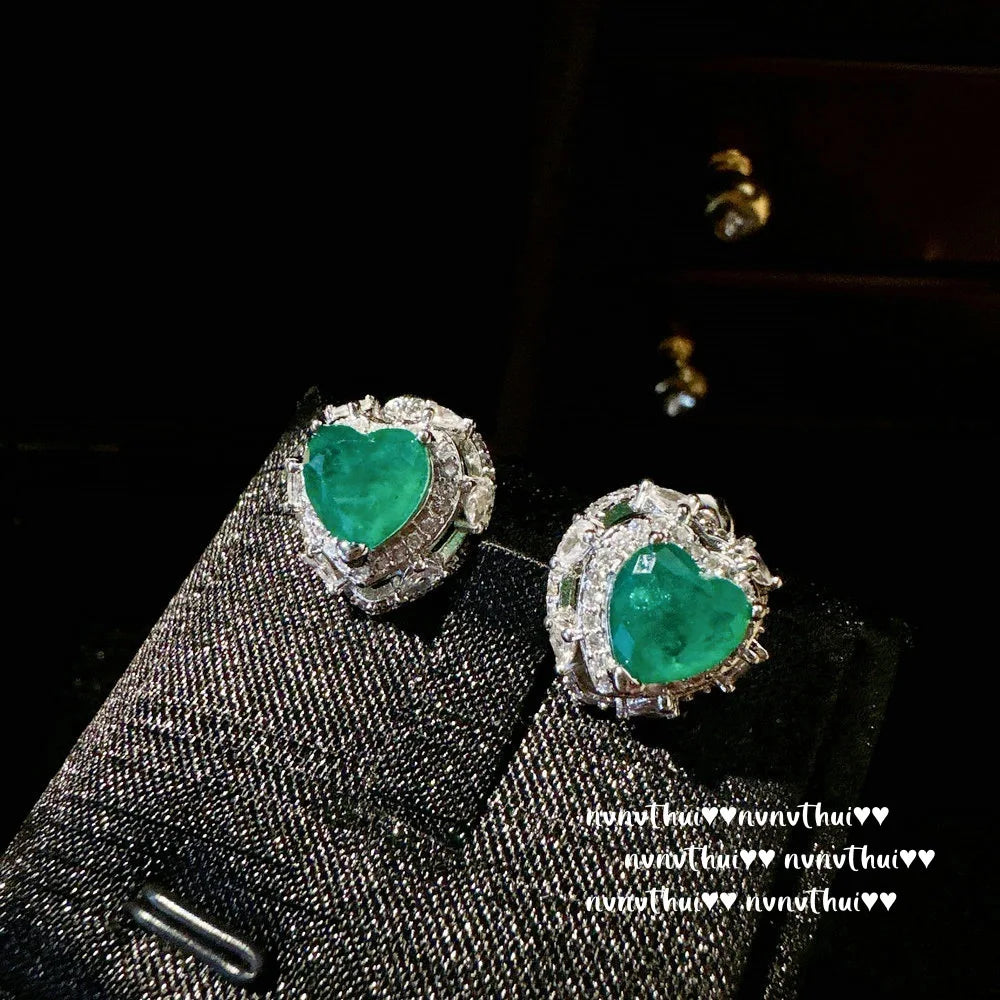 Heart Shaped Tourmaline Jewelry Set for Women