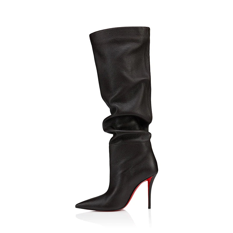 Pointed Toe Slim High Heel Knee High Boots for Women