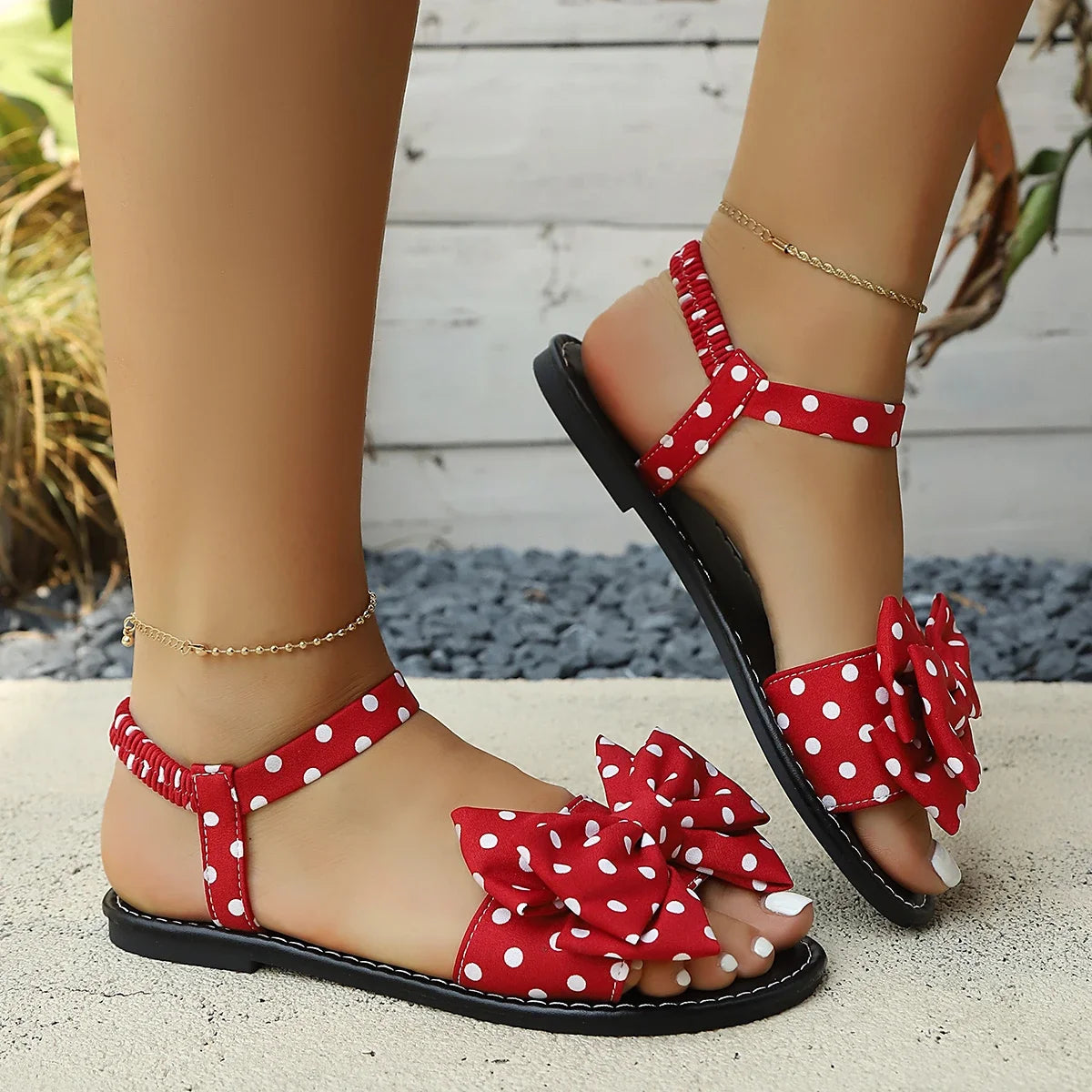 Polka Dot Butterfly Bow Sandals