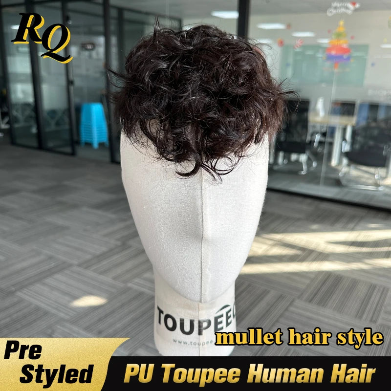 Premium Real Human Hair Polyurethane Base Lifelike Toupee for Women